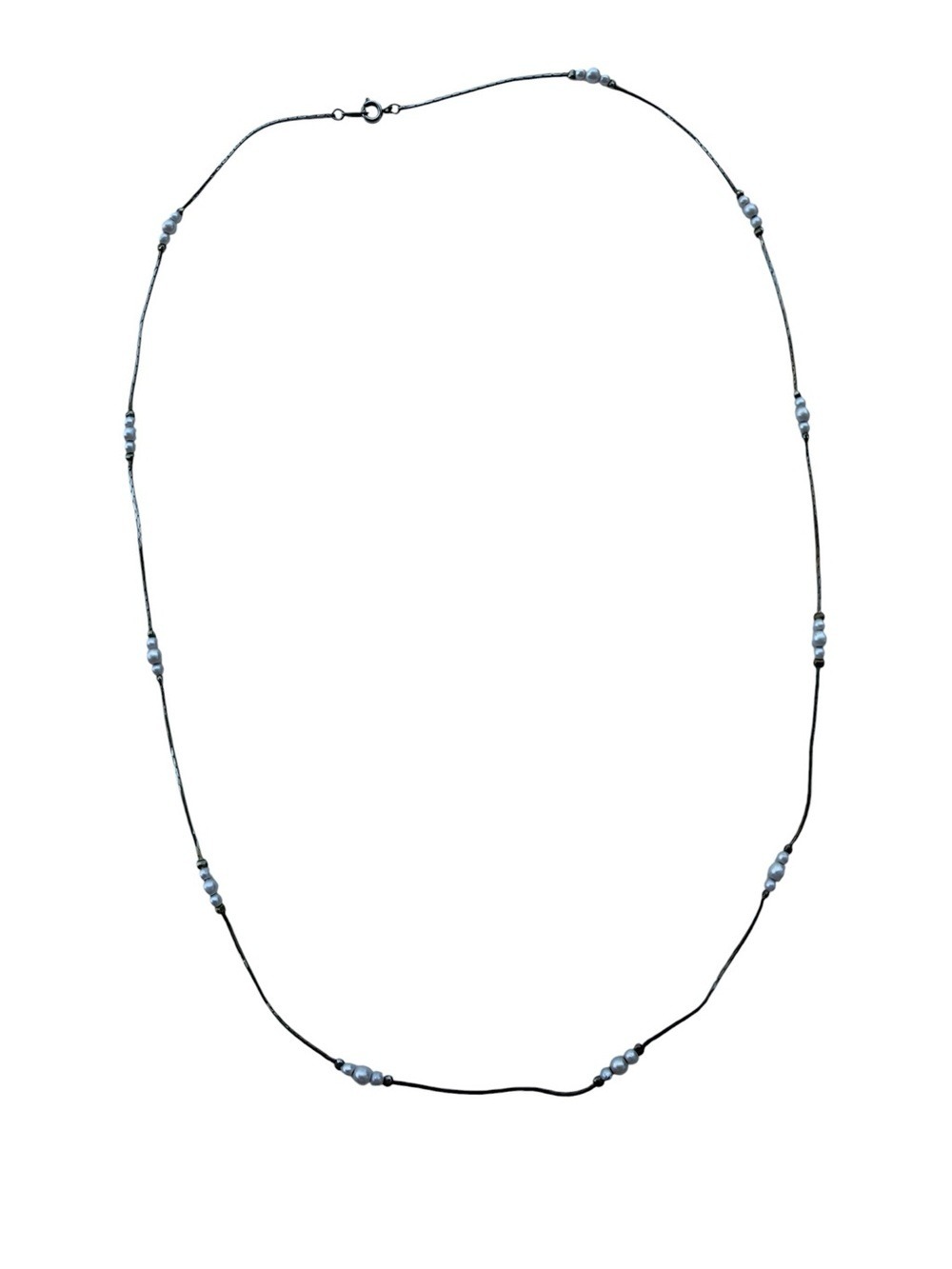 Gold Necklace with Delicate Pearl Beads - Women Jewelry